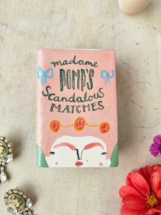Made to order: Madame Pomp handmade ceramic large matchbox