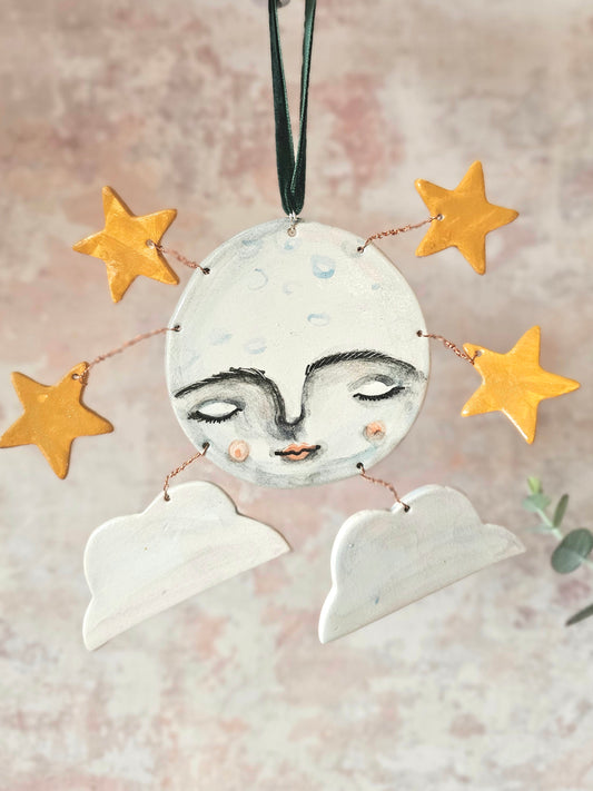 Made to order: Luna Cloudwhisper — Hand-Painted Ceramic Ornament