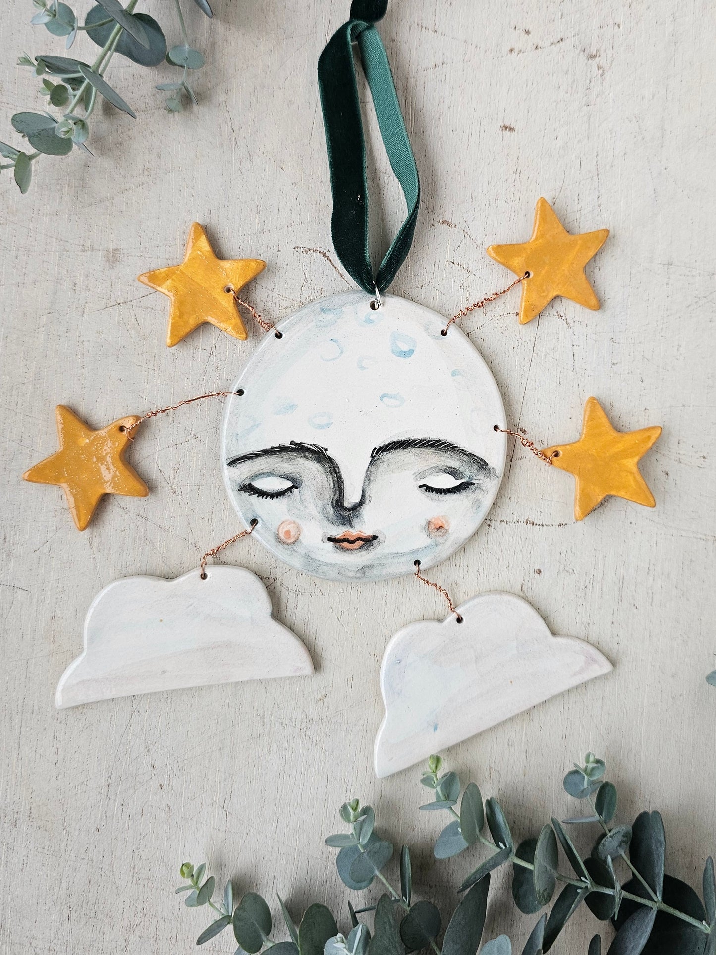 Made to order: Luna Cloudwhisper — Hand-Painted Ceramic Ornament