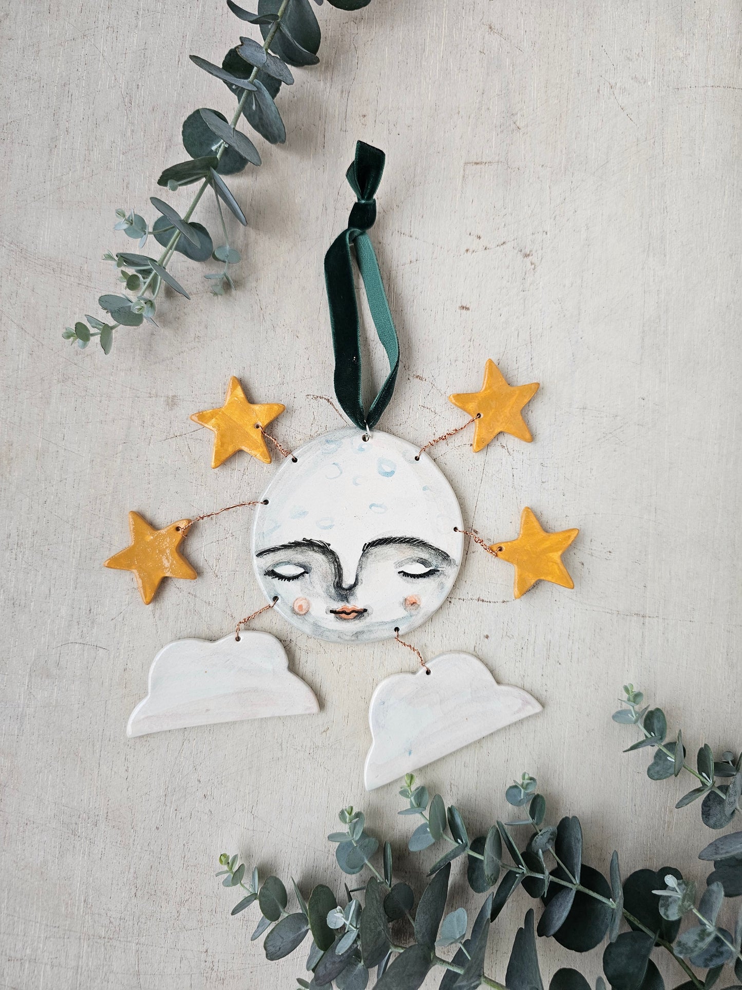Made to order: Luna Cloudwhisper — Hand-Painted Ceramic Ornament