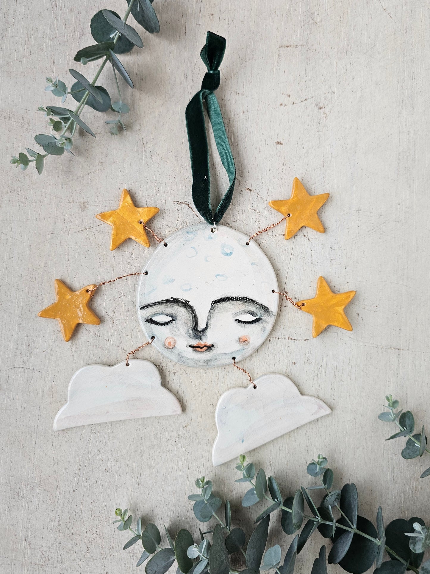 Made to order: Luna Cloudwhisper — Hand-Painted Ceramic Ornament