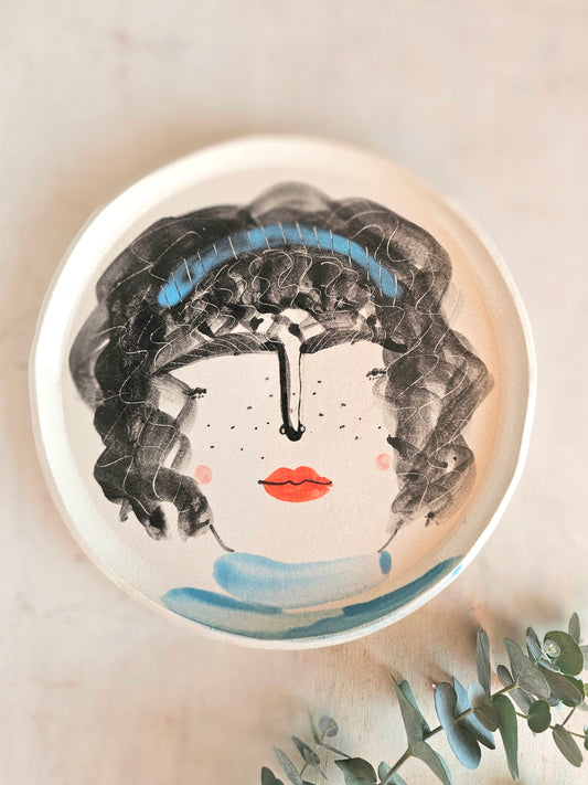 Winnie Portrait Plate — Hand-Painted Ceramic Wall Art