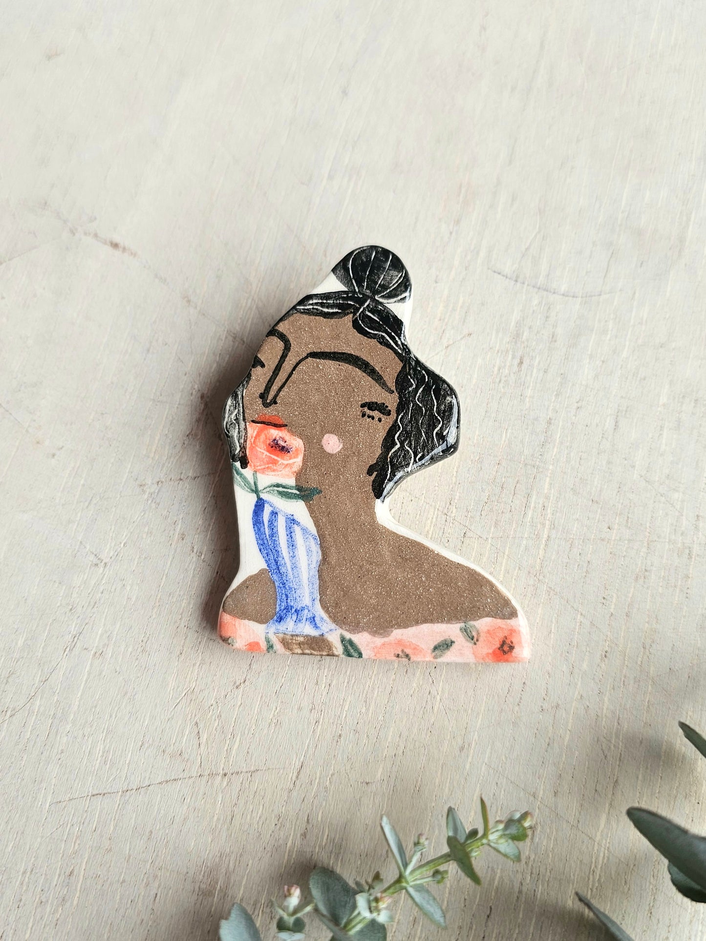 Dorothy handmade ceramic brooch