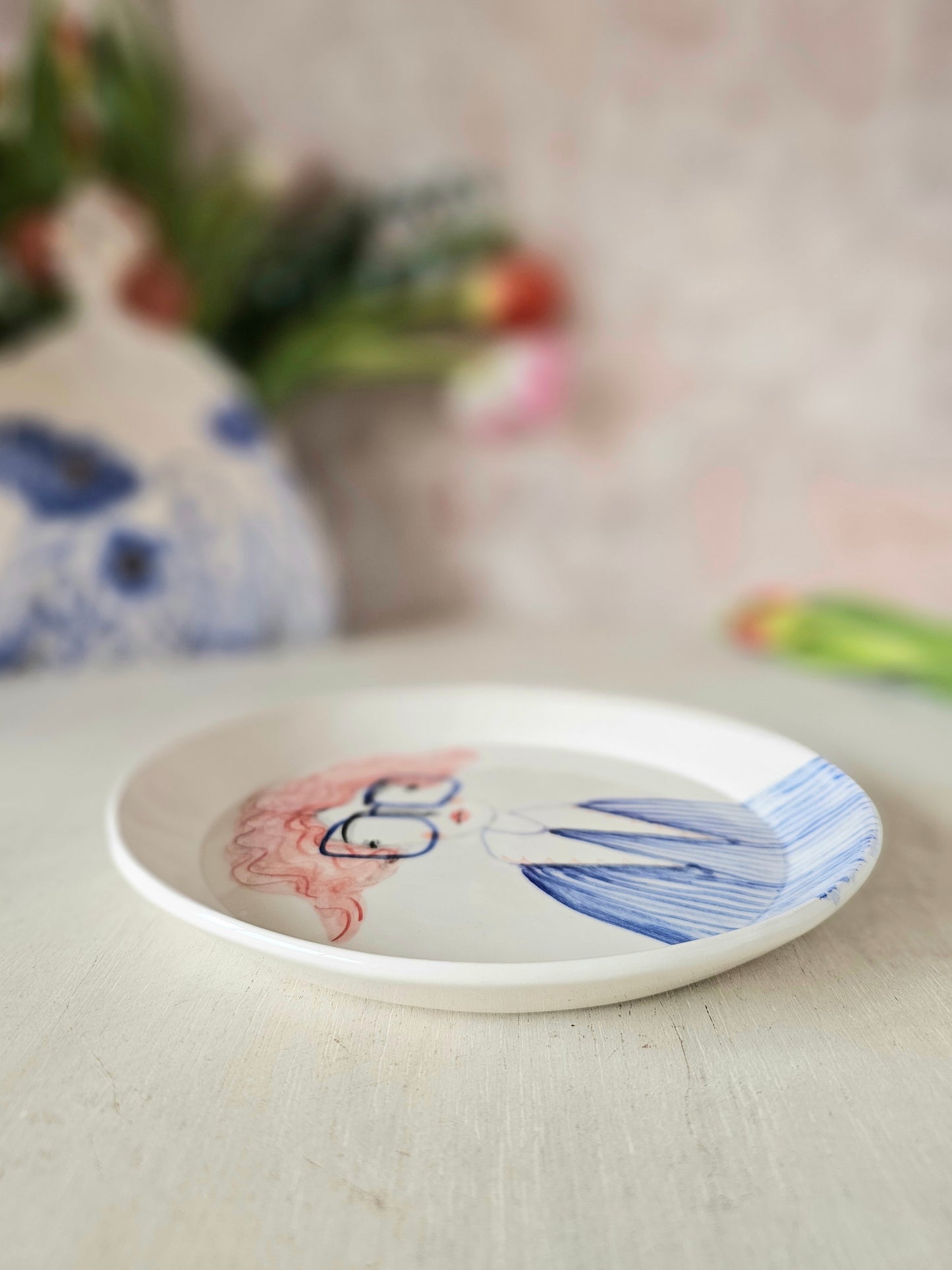 Pertunia handmade ceramic, decorative plate