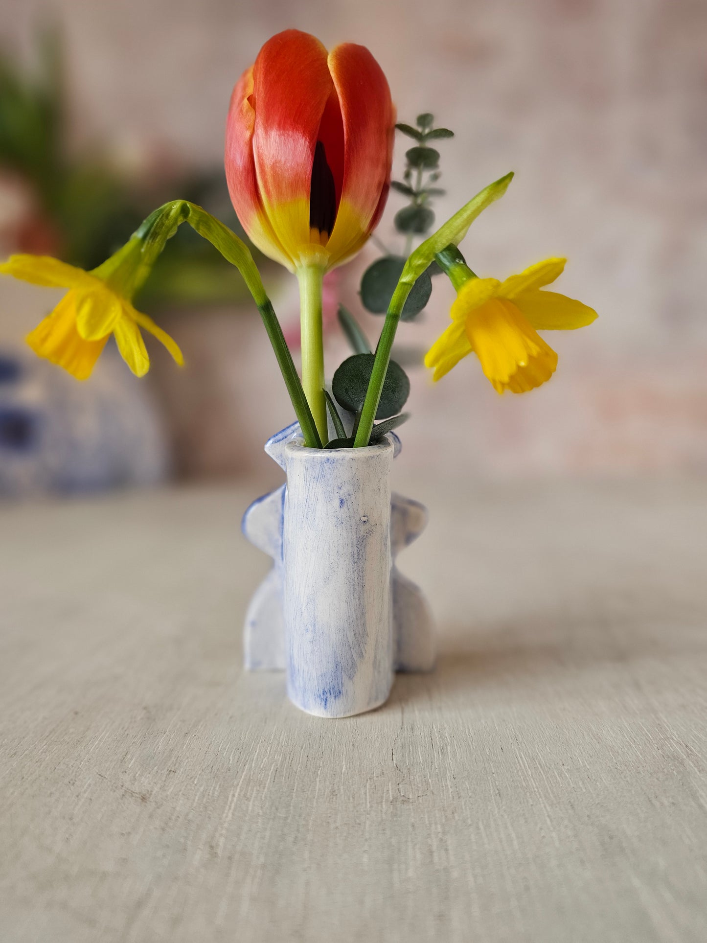 Cobalt Garden Mini Ceramic Bud Vases