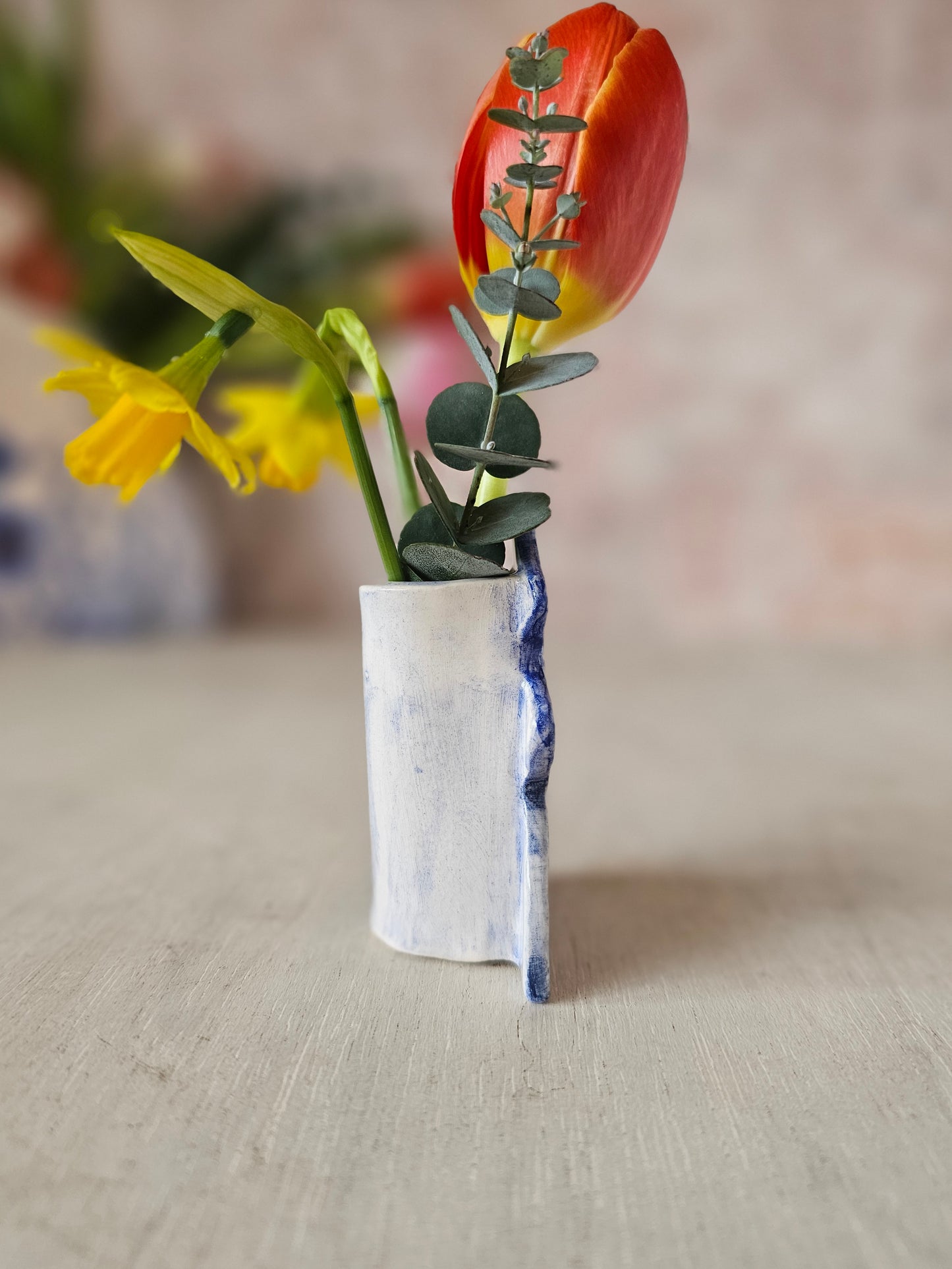 Cobalt Garden Mini Ceramic Bud Vases