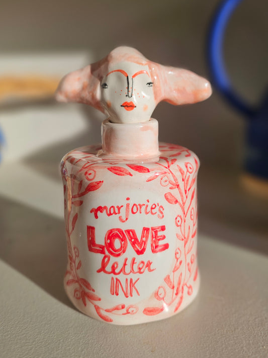 Marjorie's Love Letter Ink Handmade Ceramic Bottle