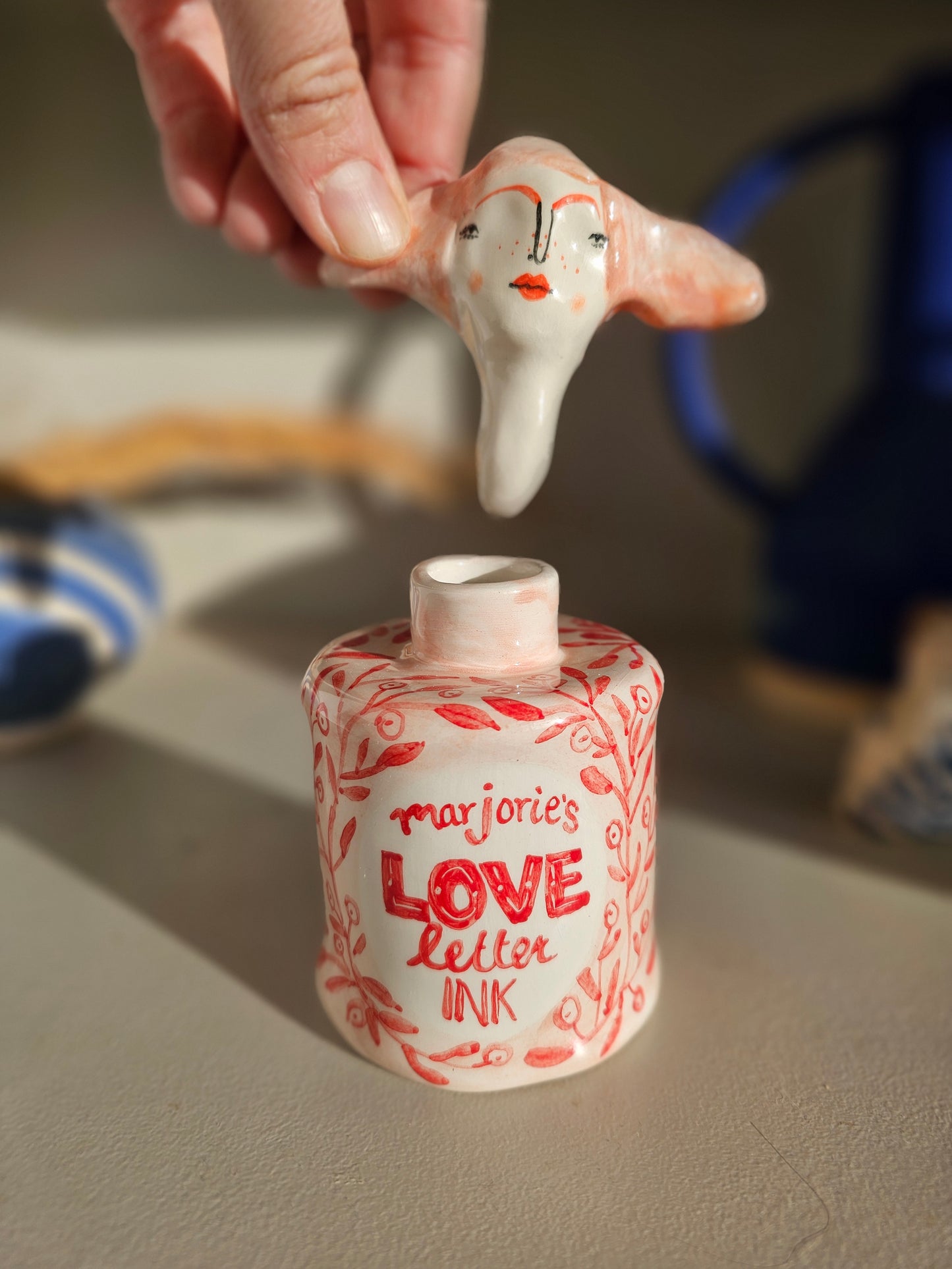 Marjorie's Love Letter Ink Handmade Ceramic Bottle