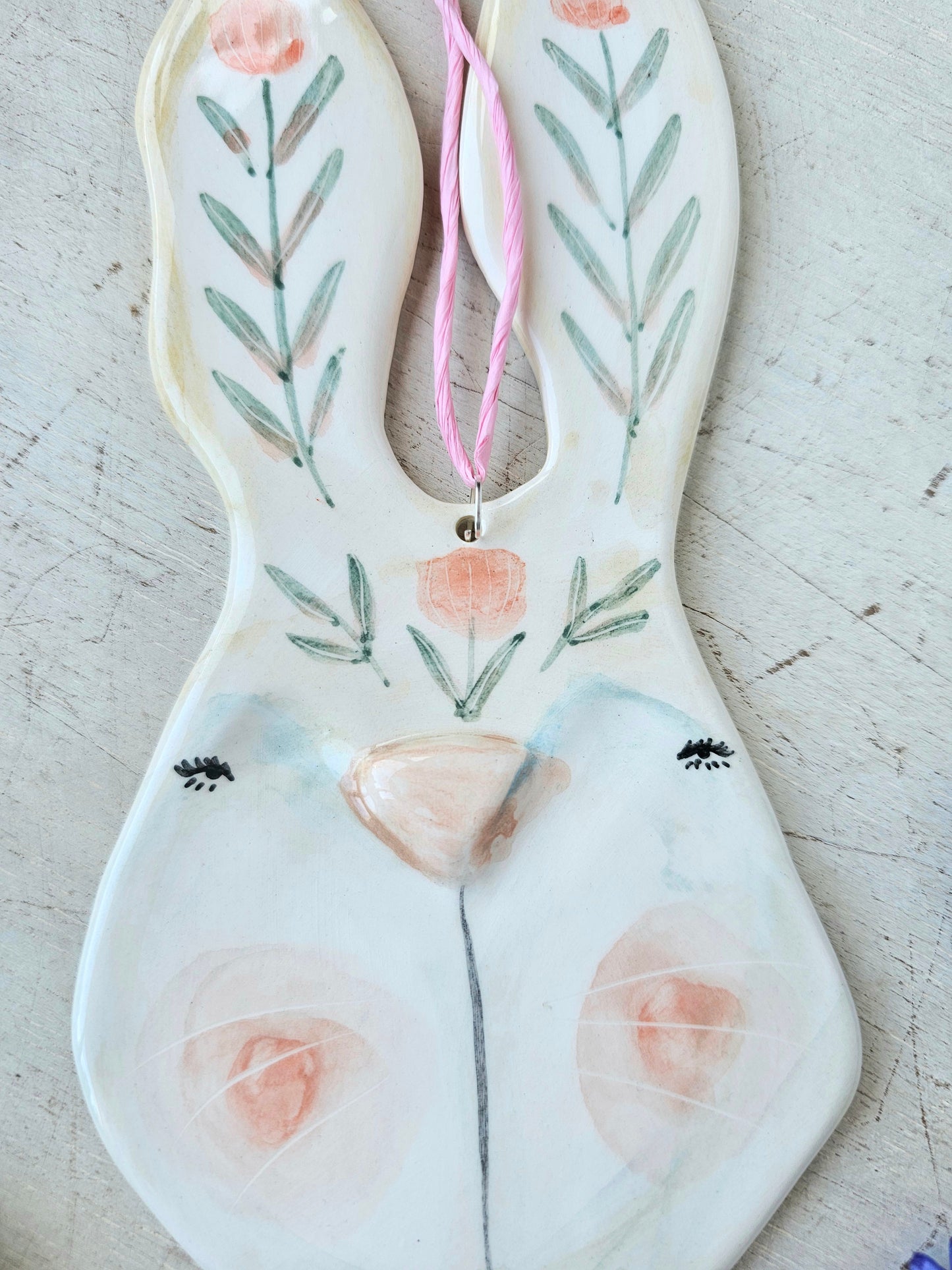 Blossom the bunny — Ceramic Hanging Decoration