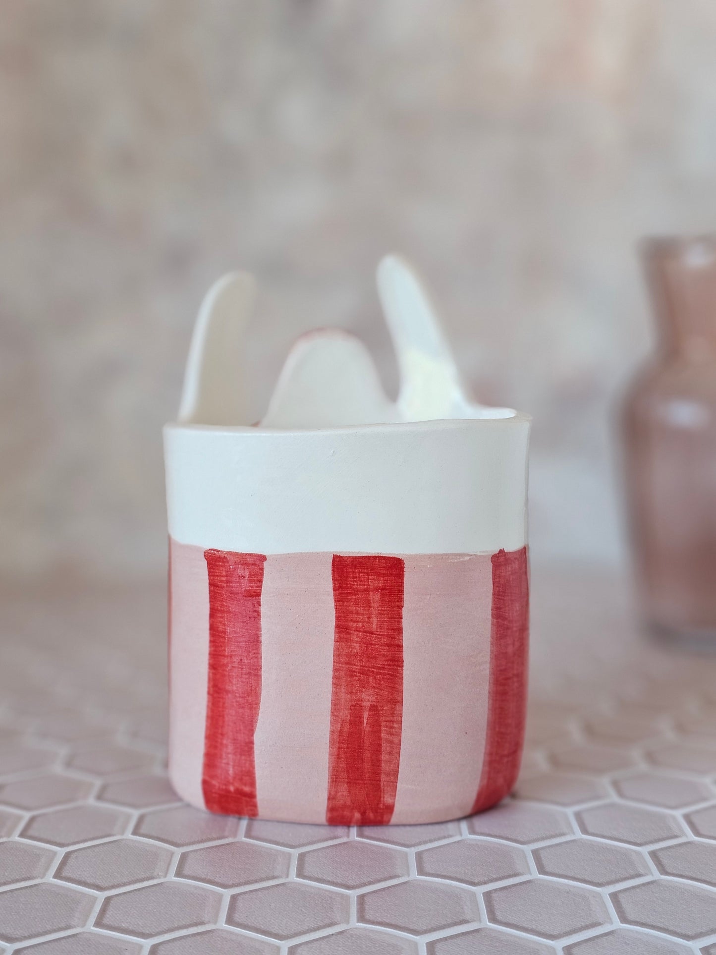 Sylvia the swimmer ceramic toothbrush holder