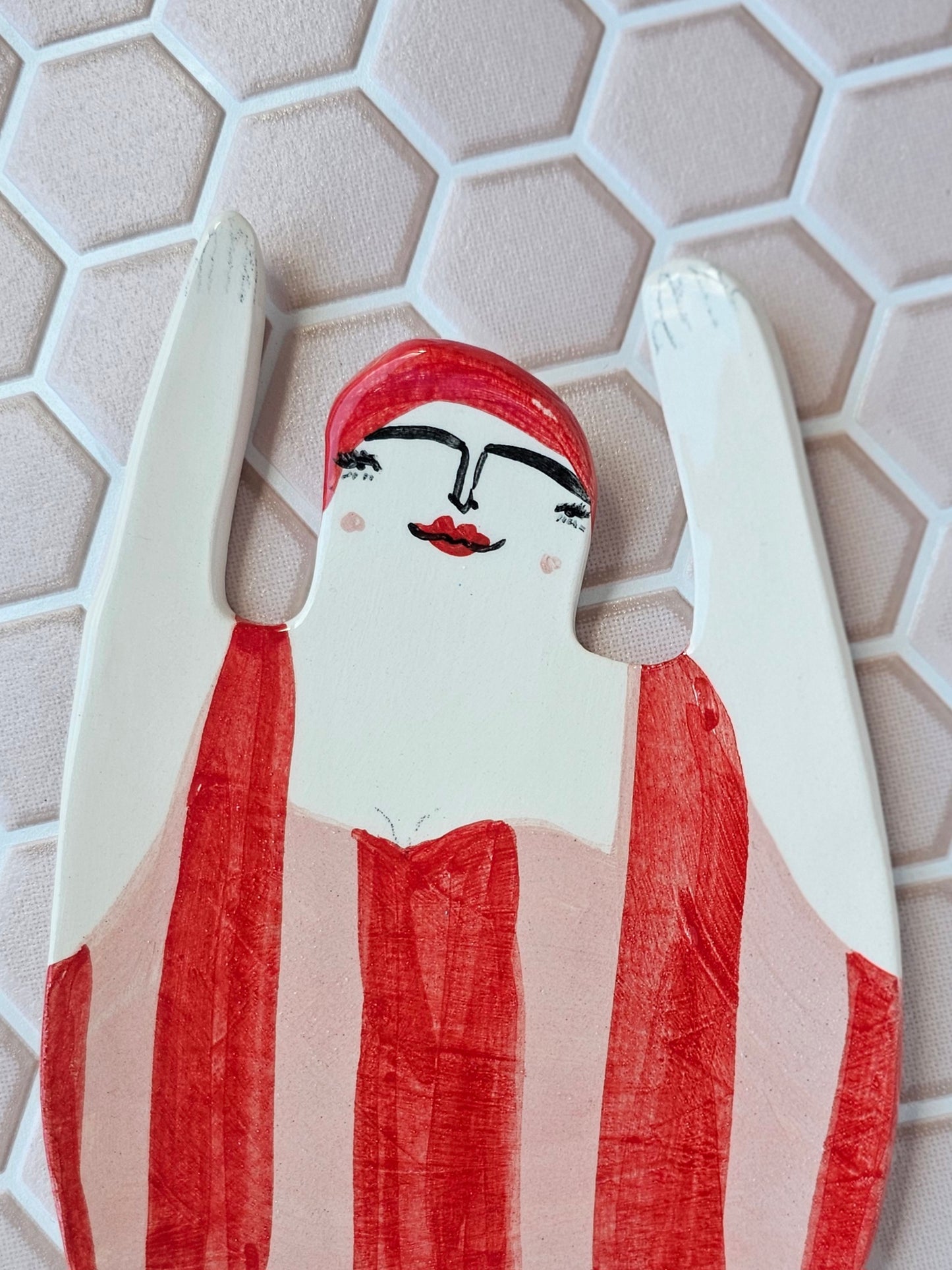 Sylvia the swimmer handmade ceramic soap dish