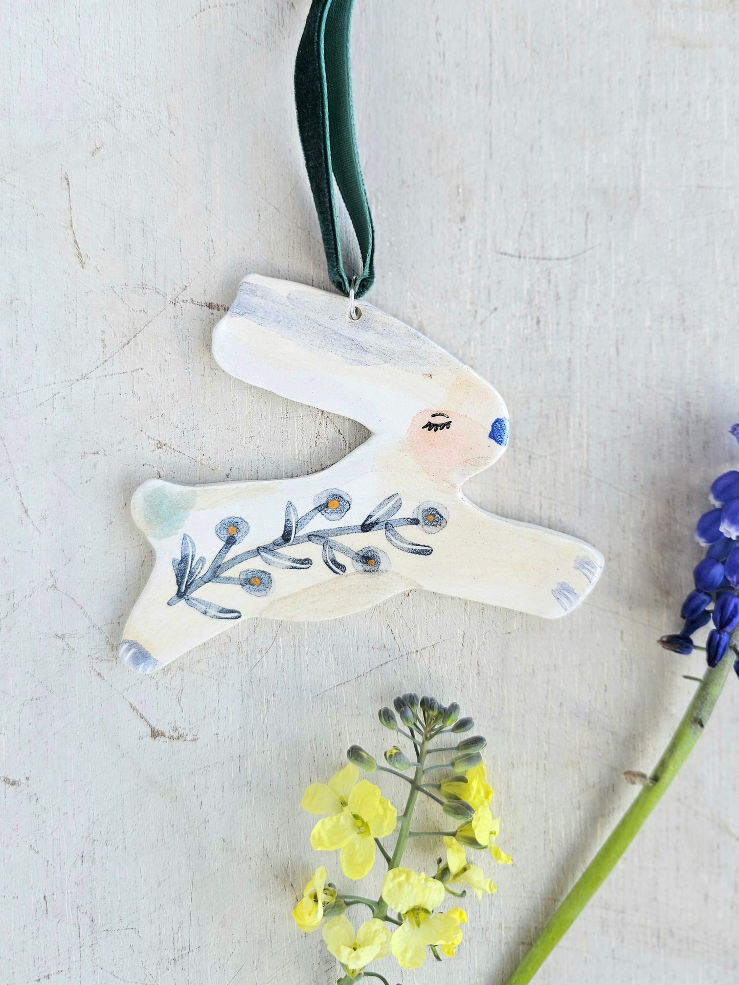 Dash the bunny — Ceramic Hanging Decoration )