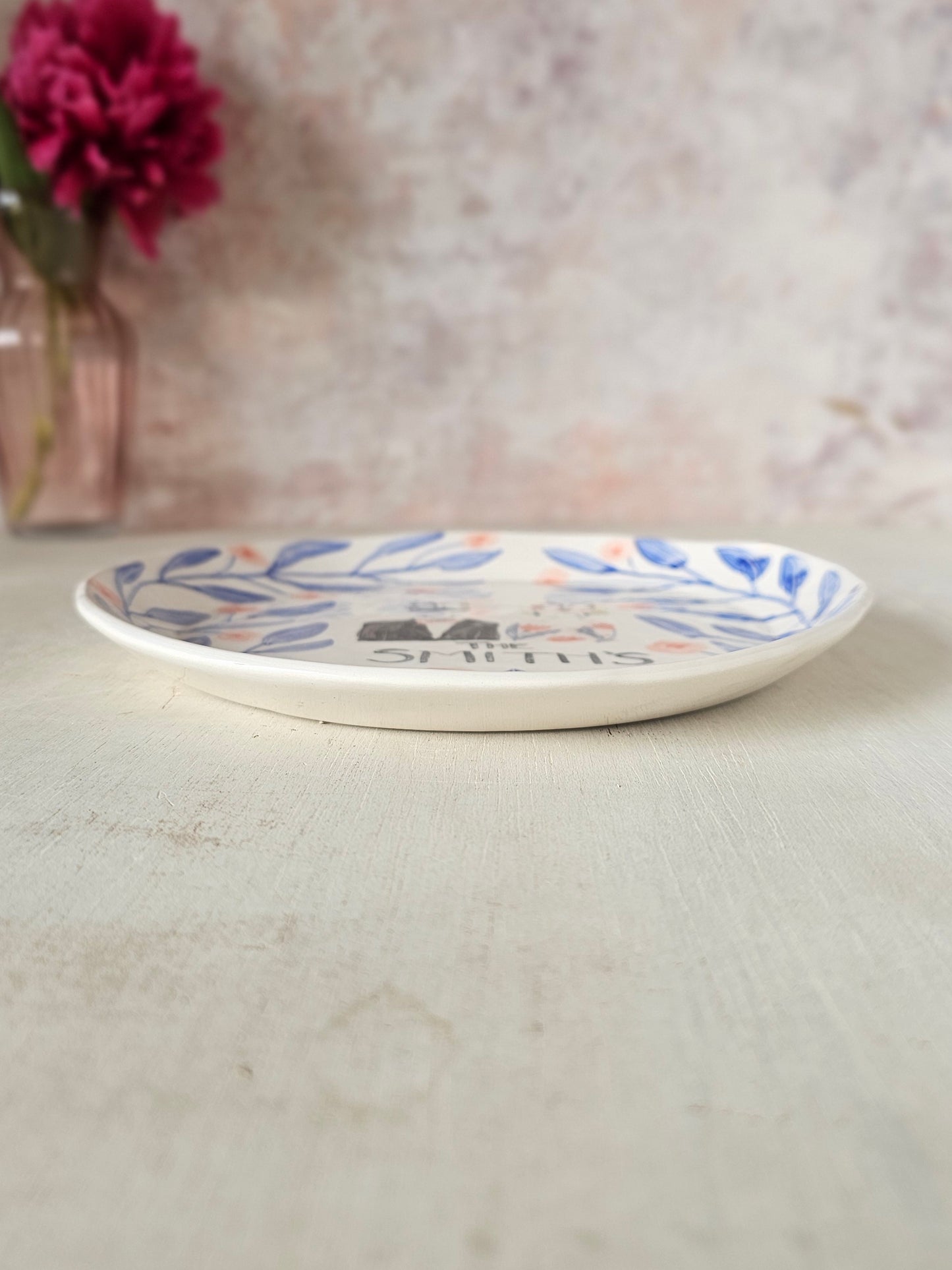 Custom wedding gift personalised handmade ceramic, decorative plate