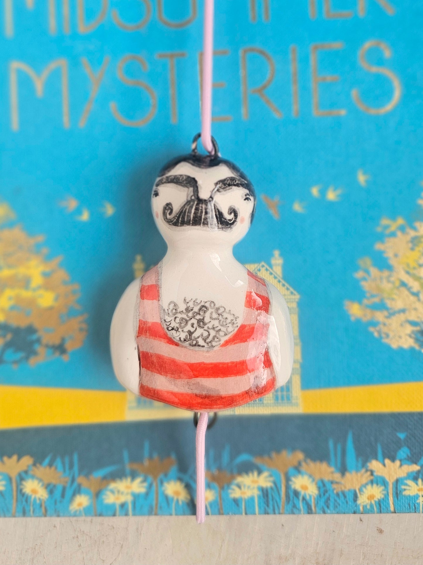 Hector the Strongman Ceramic Handmade Book Mark