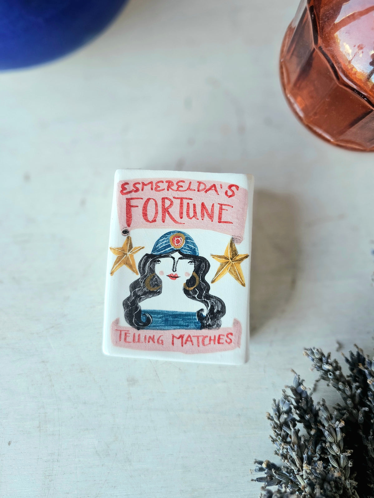 Esmerelda's fortune telling ceramic small matchbox