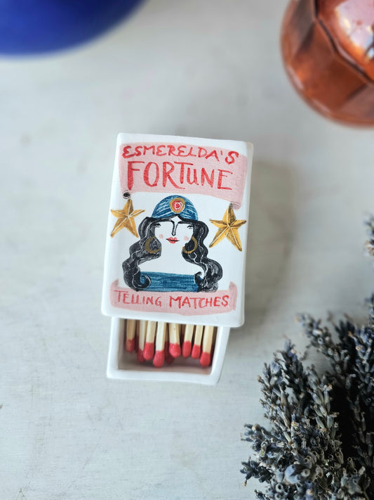 Esmerelda's fortune telling ceramic small matchbox
