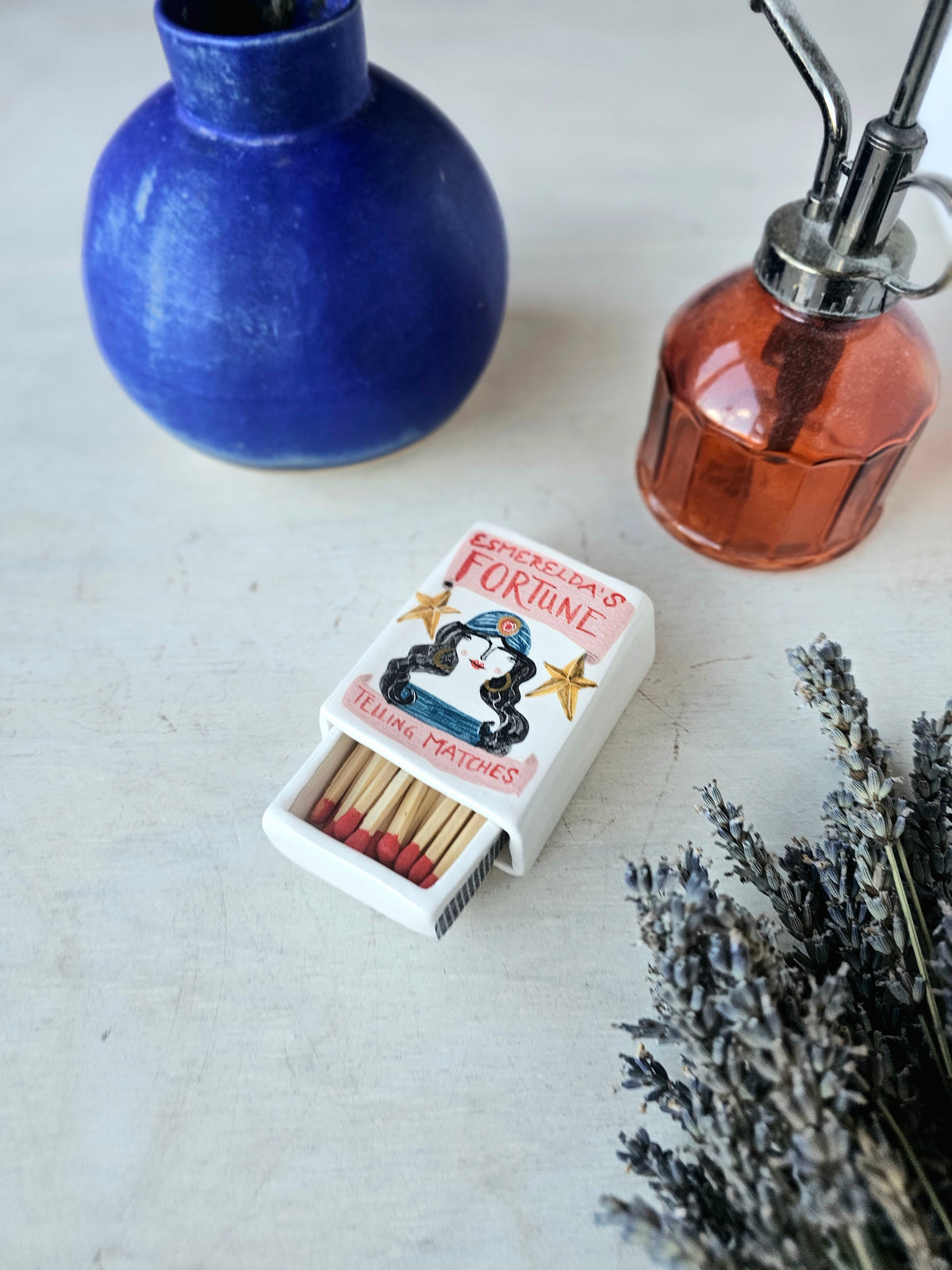 Esmerelda's fortune telling ceramic small matchbox