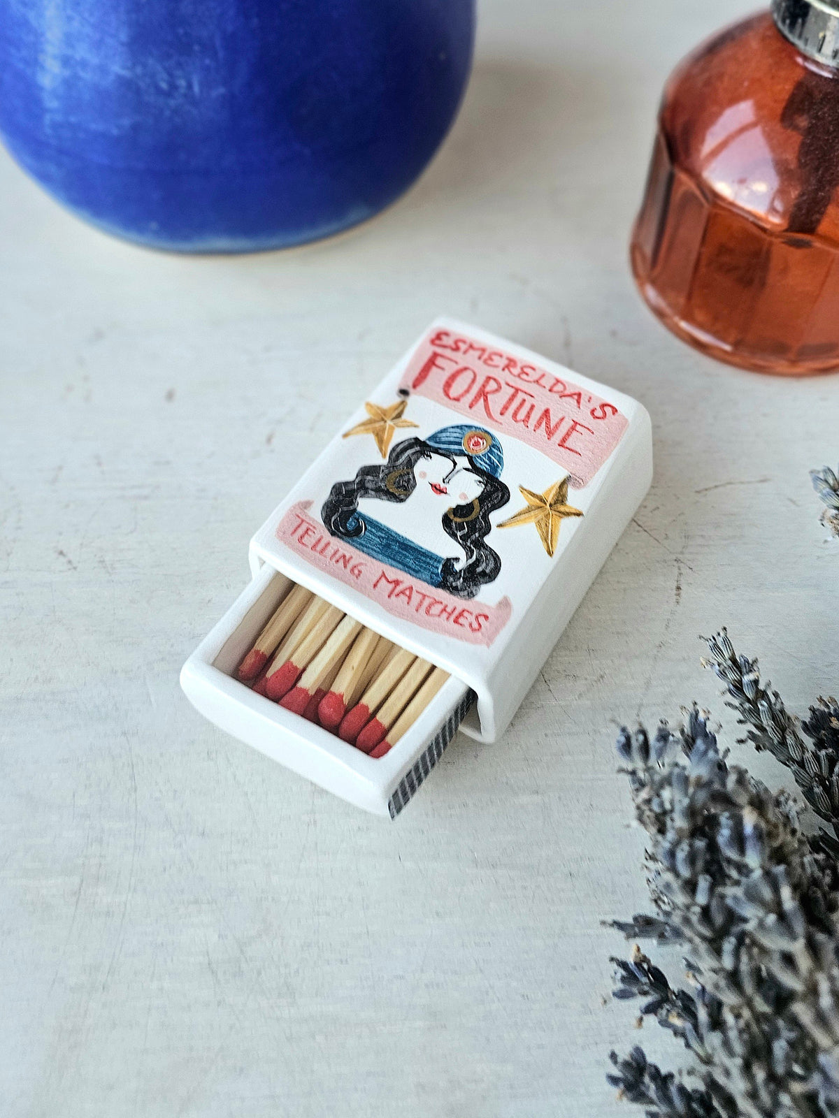 Esmerelda's fortune telling ceramic small matchbox