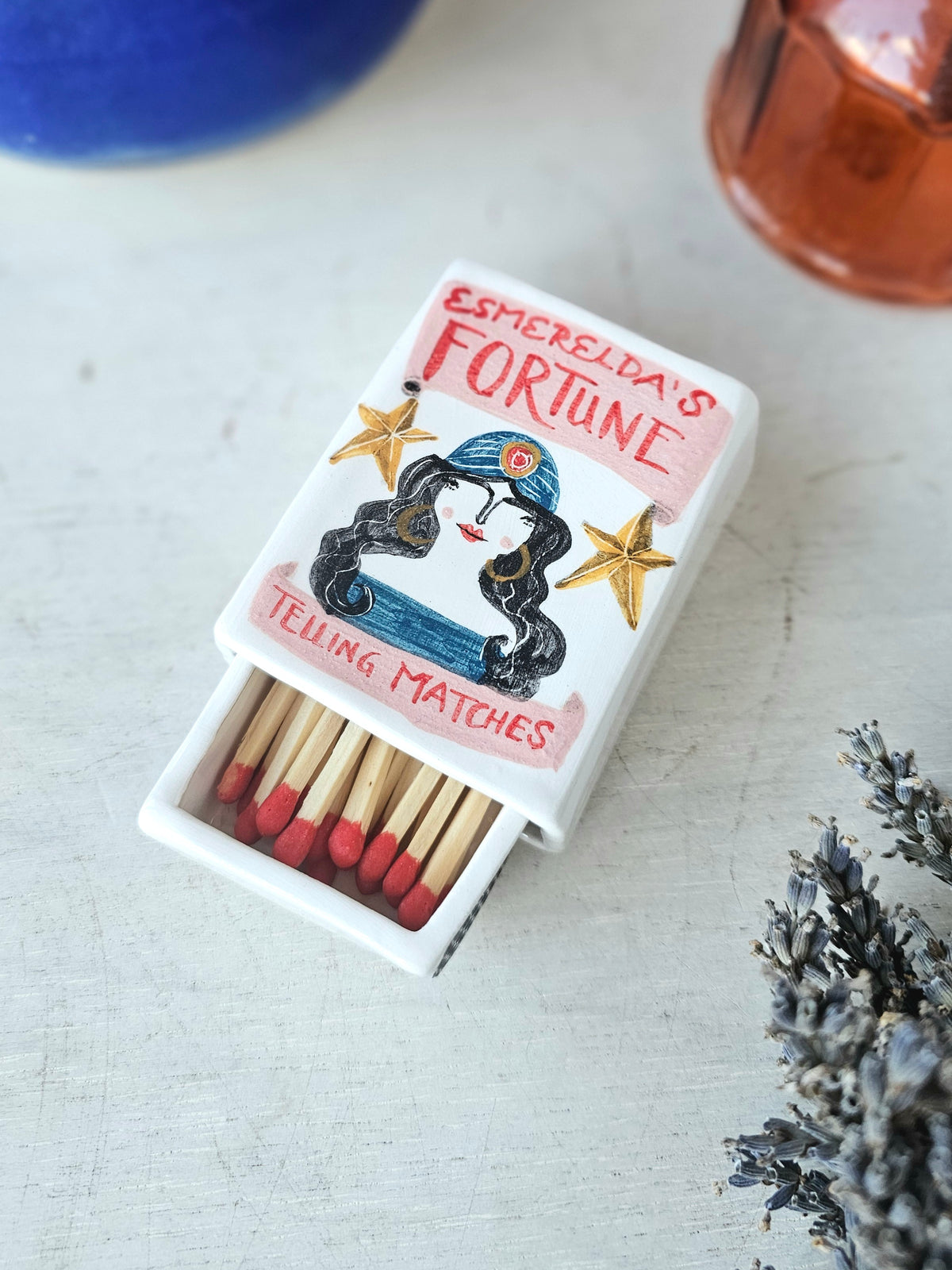 Esmerelda's fortune telling ceramic small matchbox