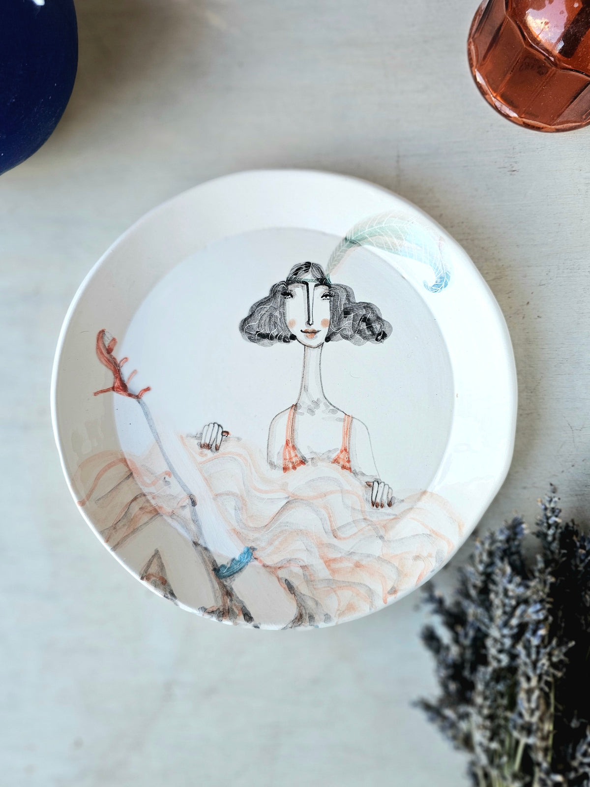 Can Can Clemmie handmade ceramic, decorative plate