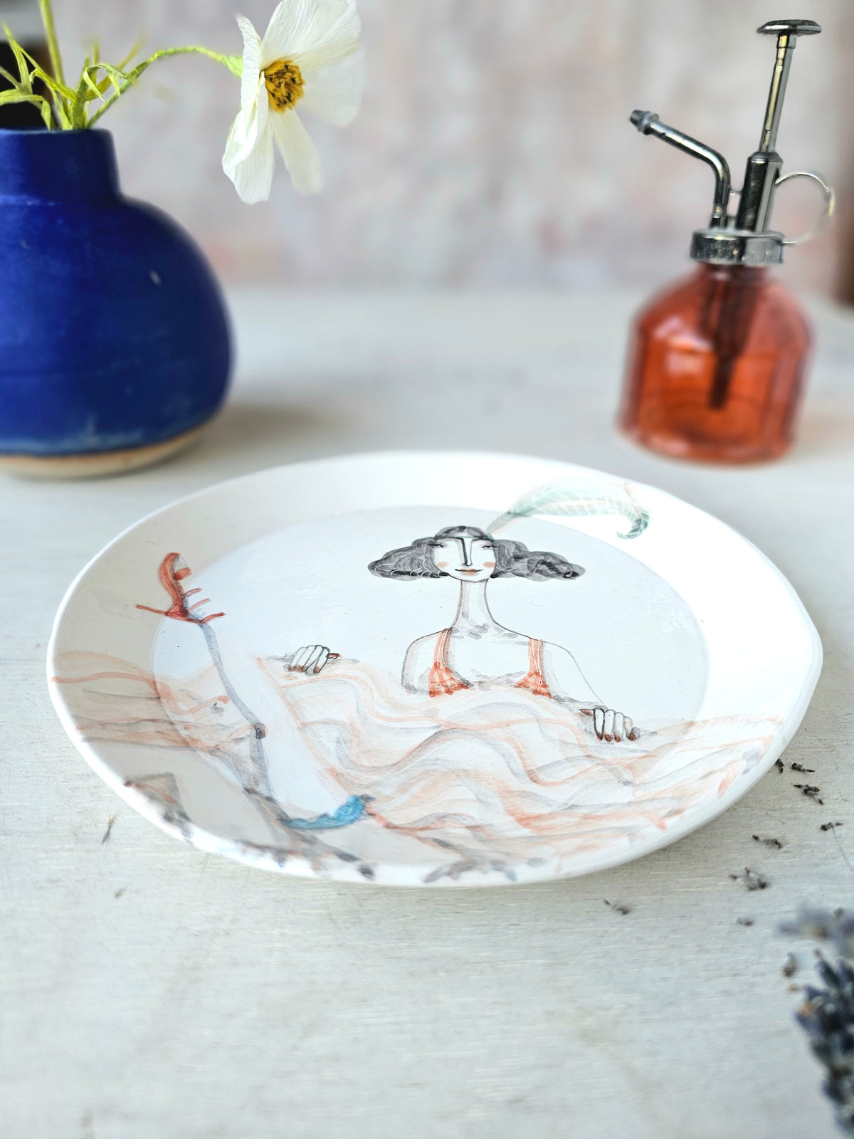Can Can Clemmie handmade ceramic, decorative plate