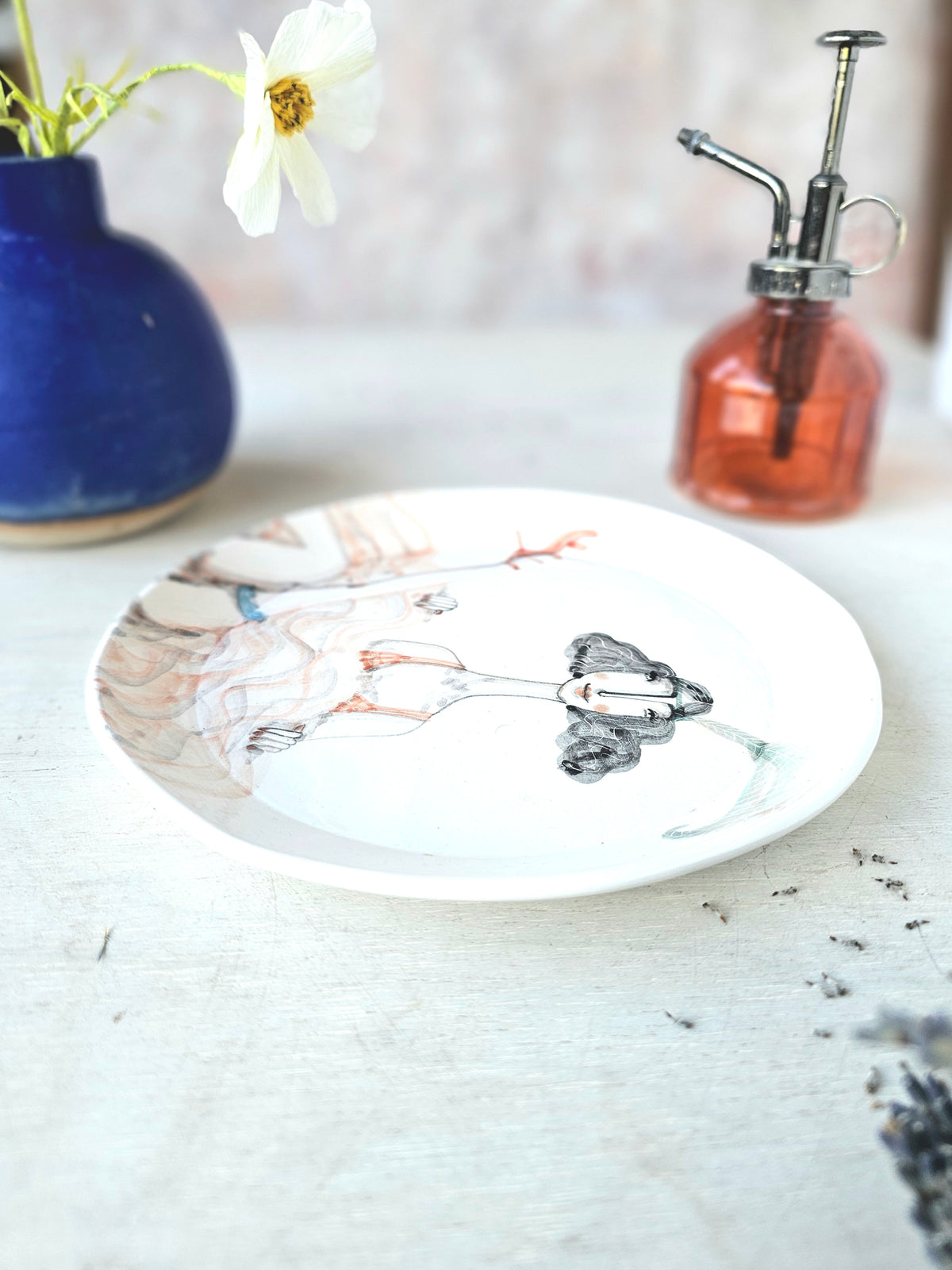 Can Can Clemmie handmade ceramic, decorative plate