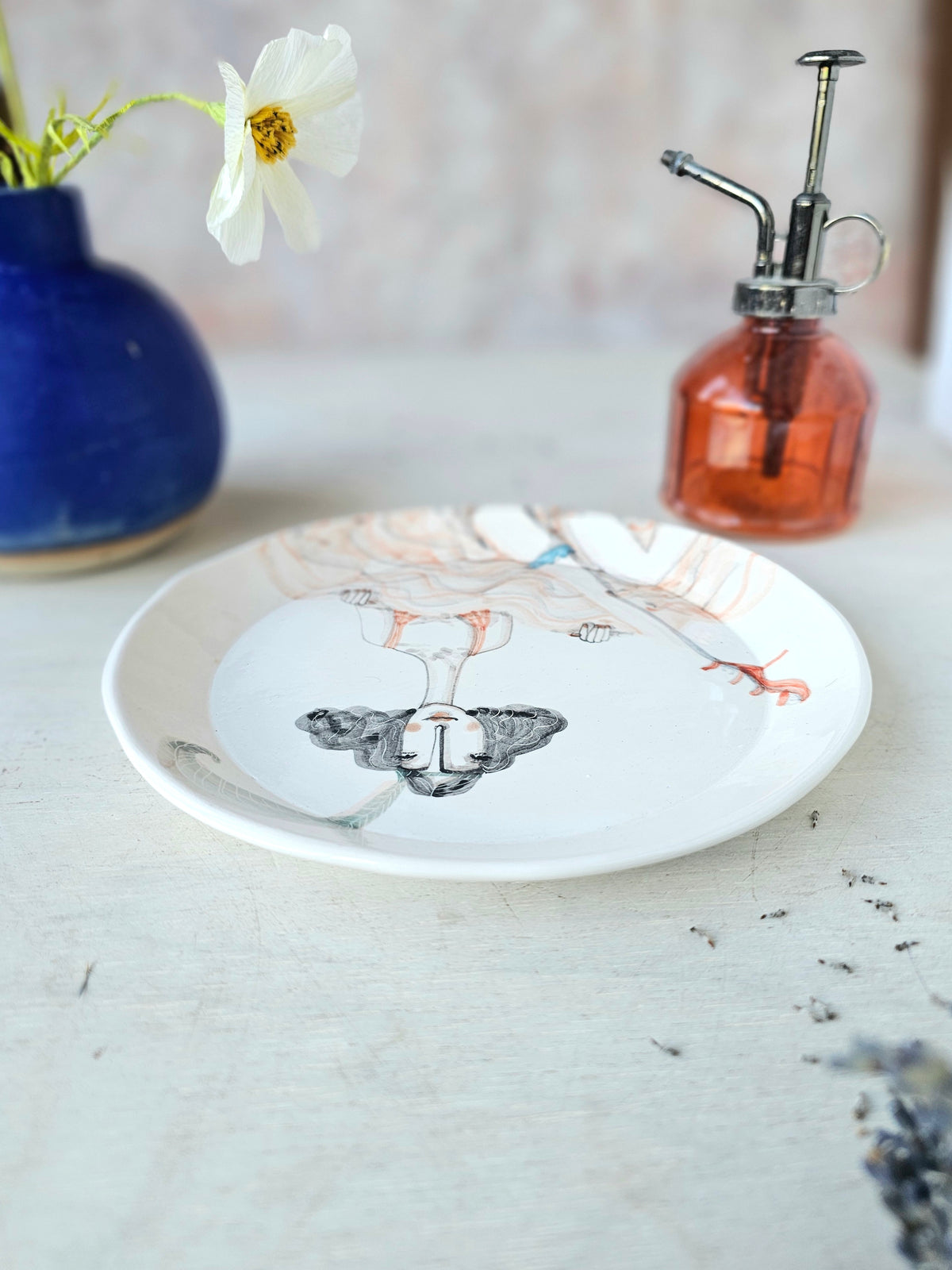 Can Can Clemmie handmade ceramic, decorative plate