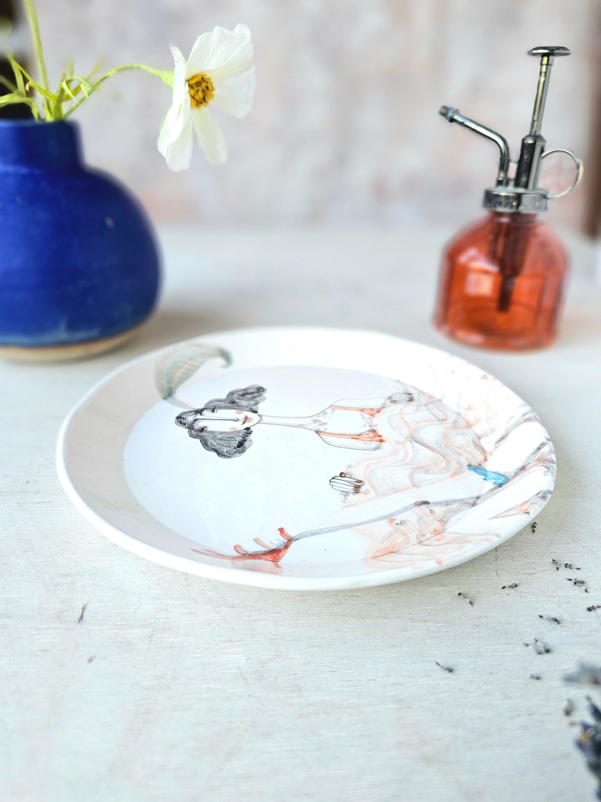 Can Can Clemmie handmade ceramic, decorative plate