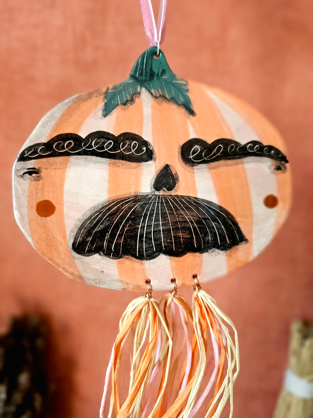 Baron von Tashe – Hanging Ceramic Pumpkin Head - Halloween