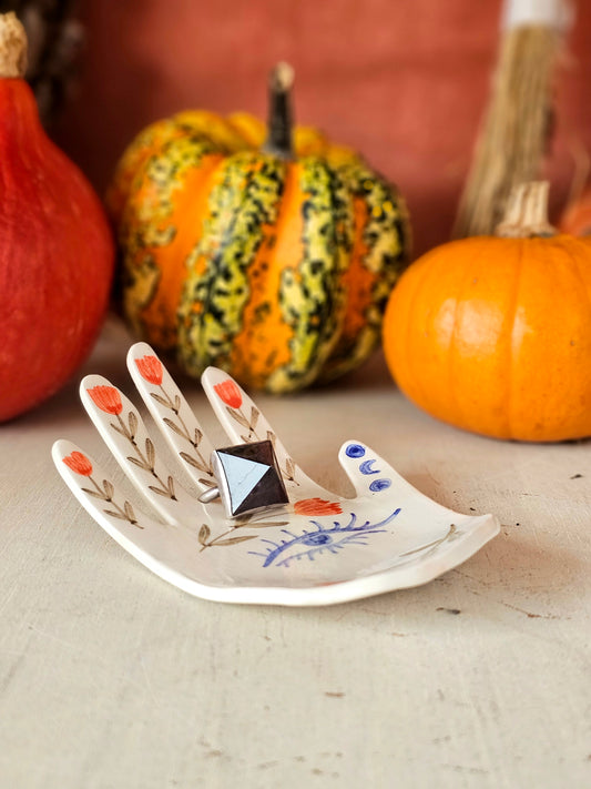 The Hand of Destiny Handmade Ring Holder Ceramic hand