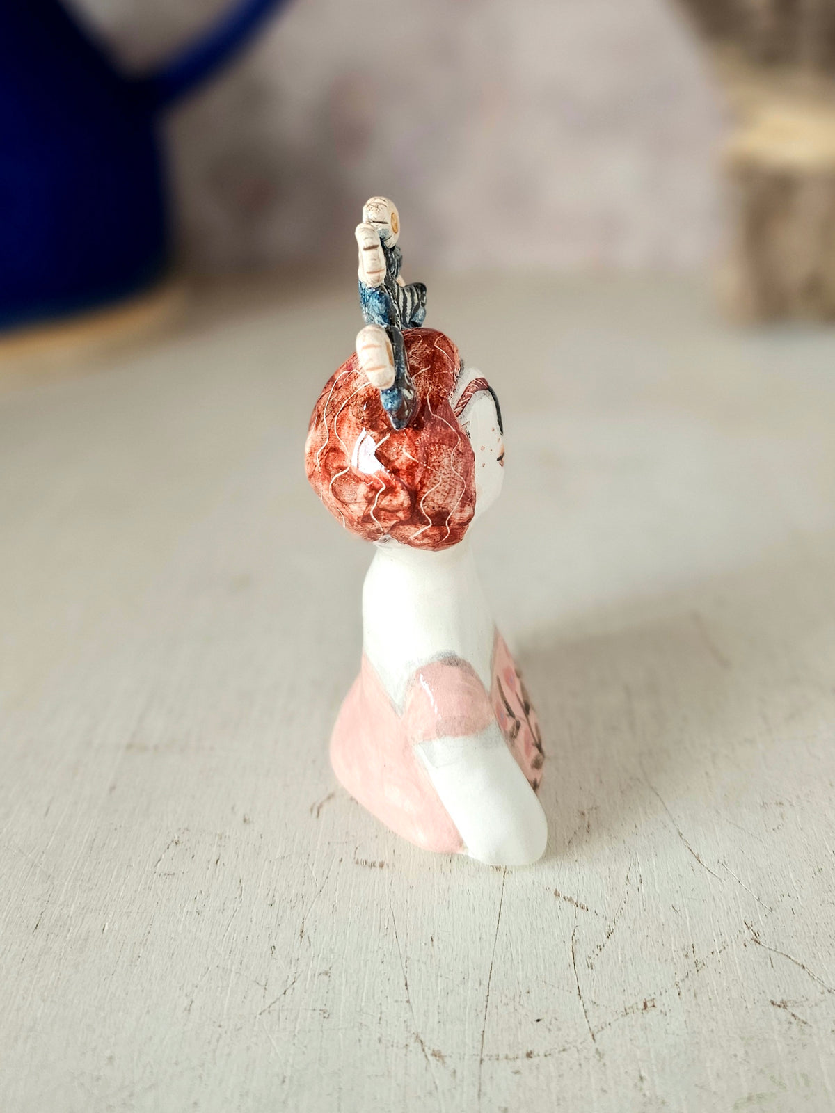 Hazel flower headress handmade ceramic mini sculpture