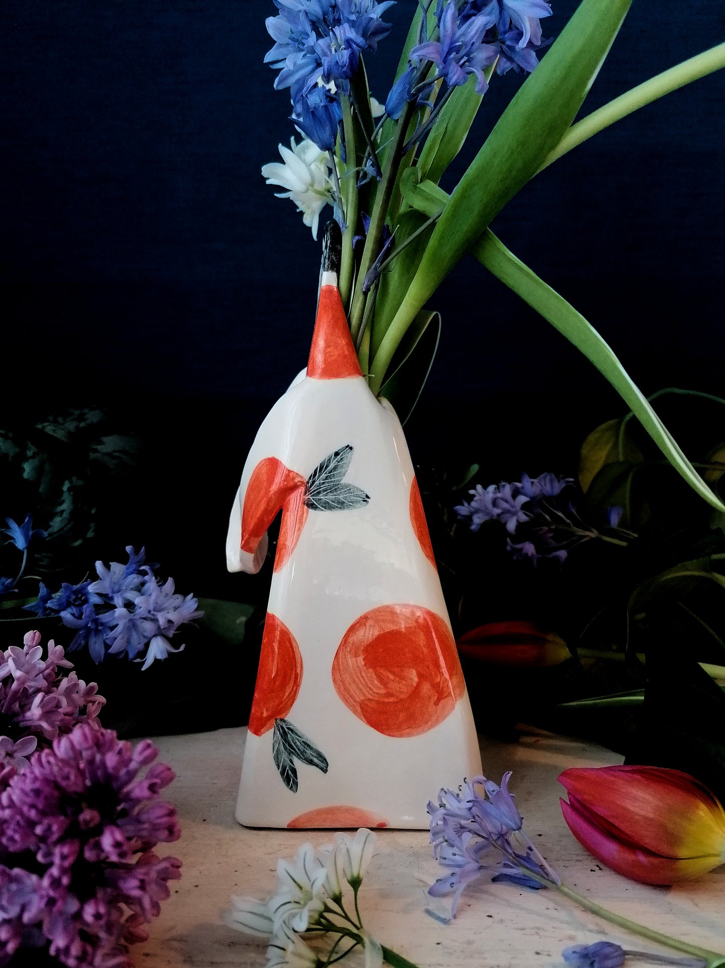 Greta oranges handmade ceramic Vase