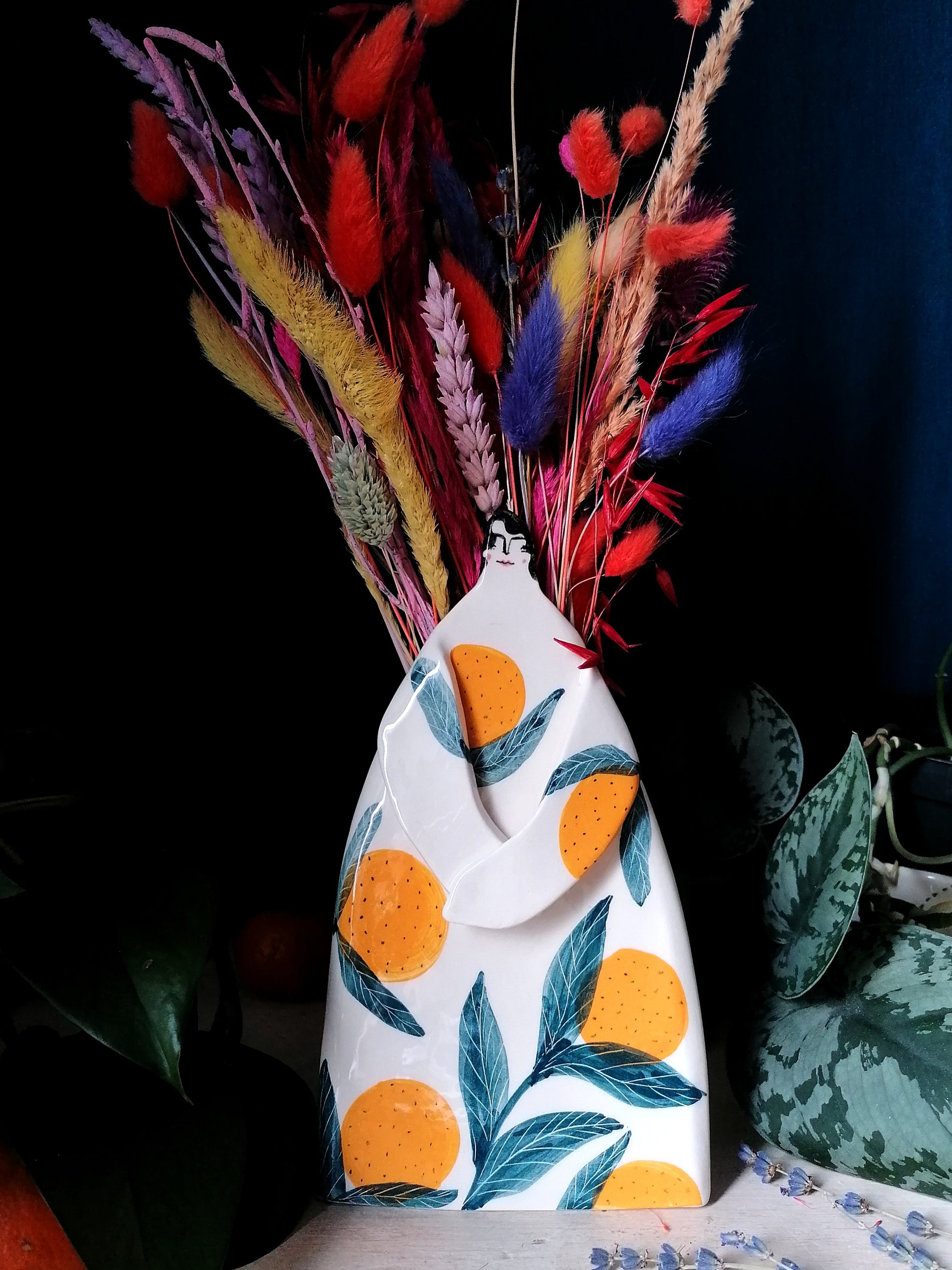 Greta oranges handmade ceramic Vase