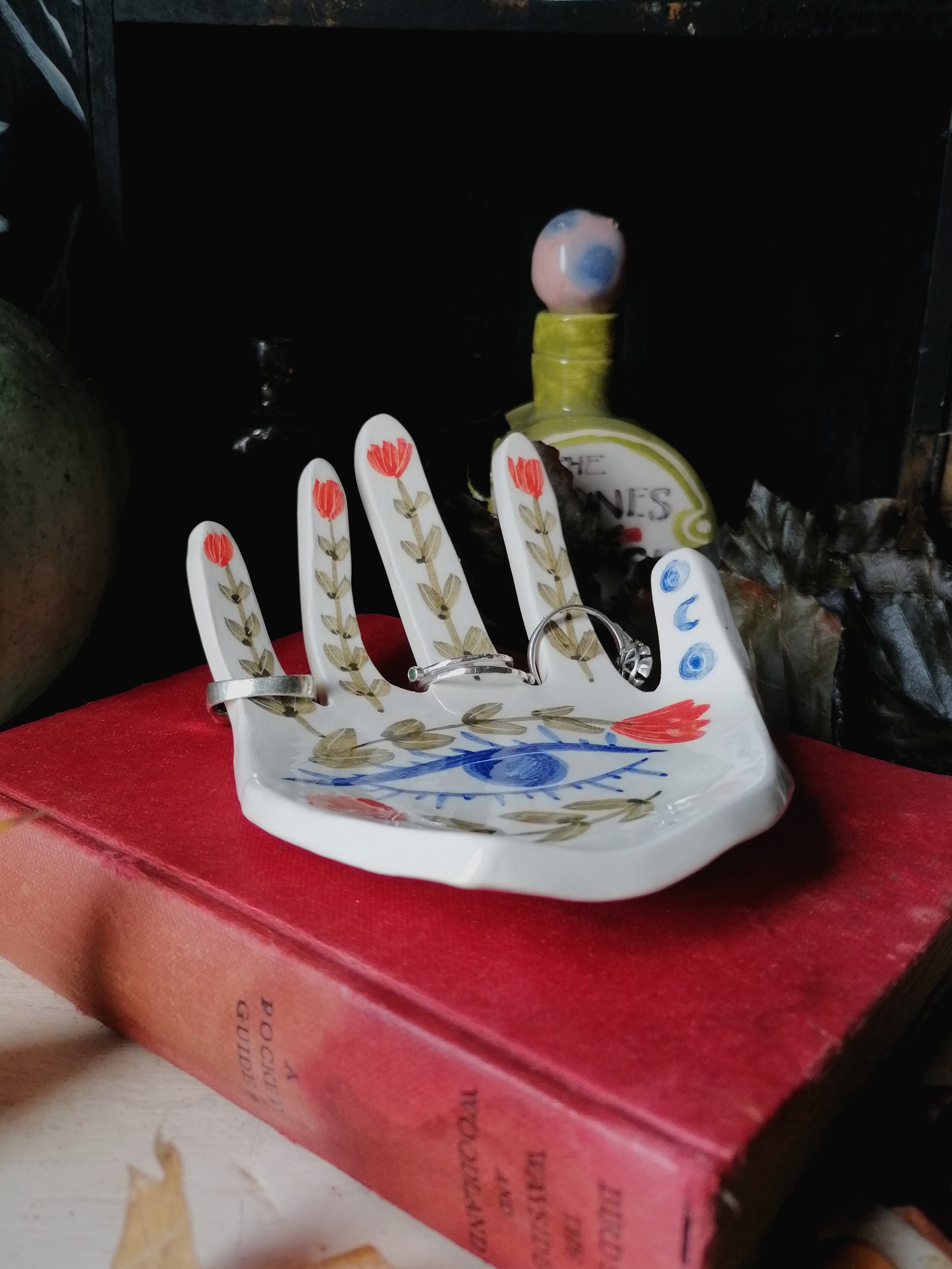 The hand of destiny handmade ceramic Ring holder