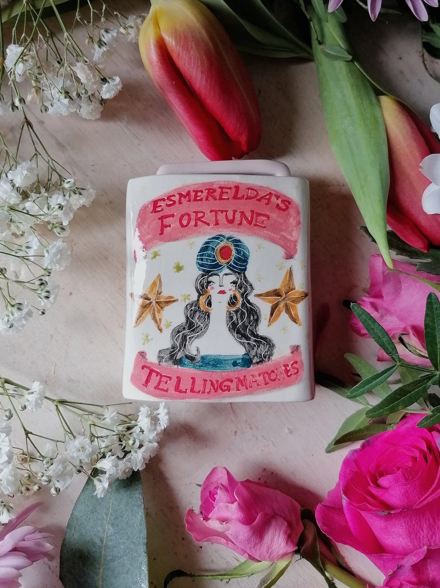 Esmerelda's fortune telling ceramic small matchbox