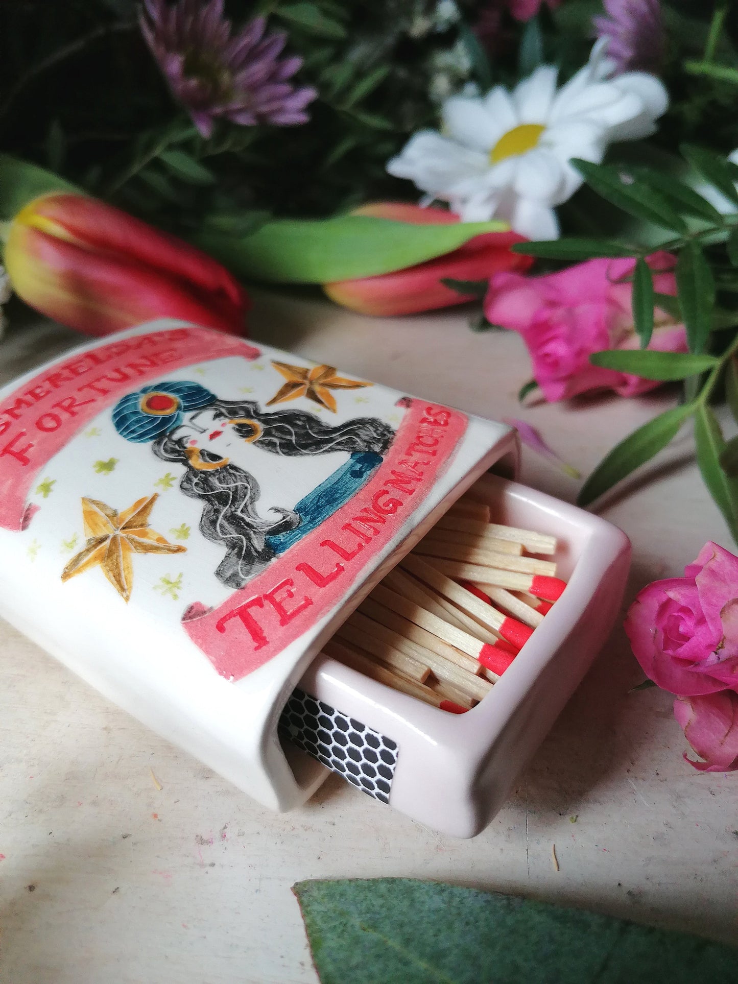 Esmerelda's fortune telling ceramic small matchbox