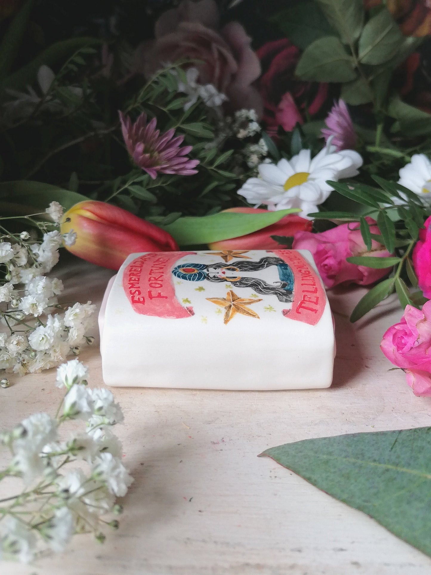 Esmerelda's fortune telling ceramic small matchbox