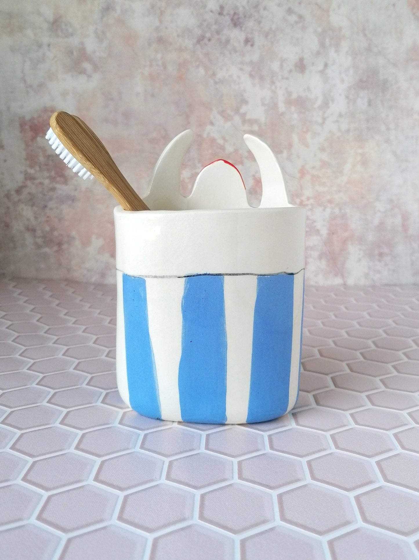 Made to order: Sylvia the swimmer toothbrush holder ceramic handmade pot
