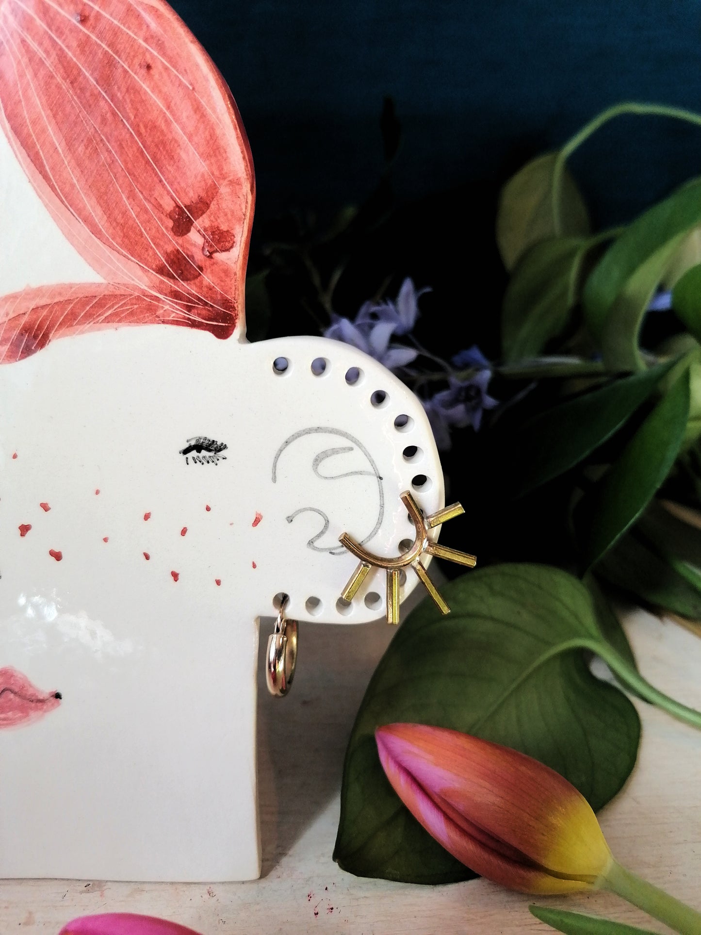 Hazel the handmade ceramic Earring holder