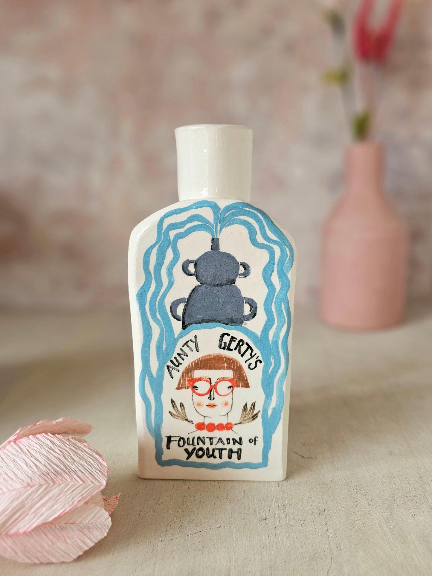 Aunty Gerty's fountain of youth ceramic Vase