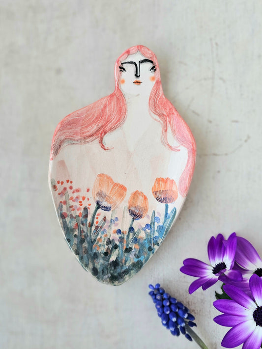Pertunia the handmade ceramic spoon rest