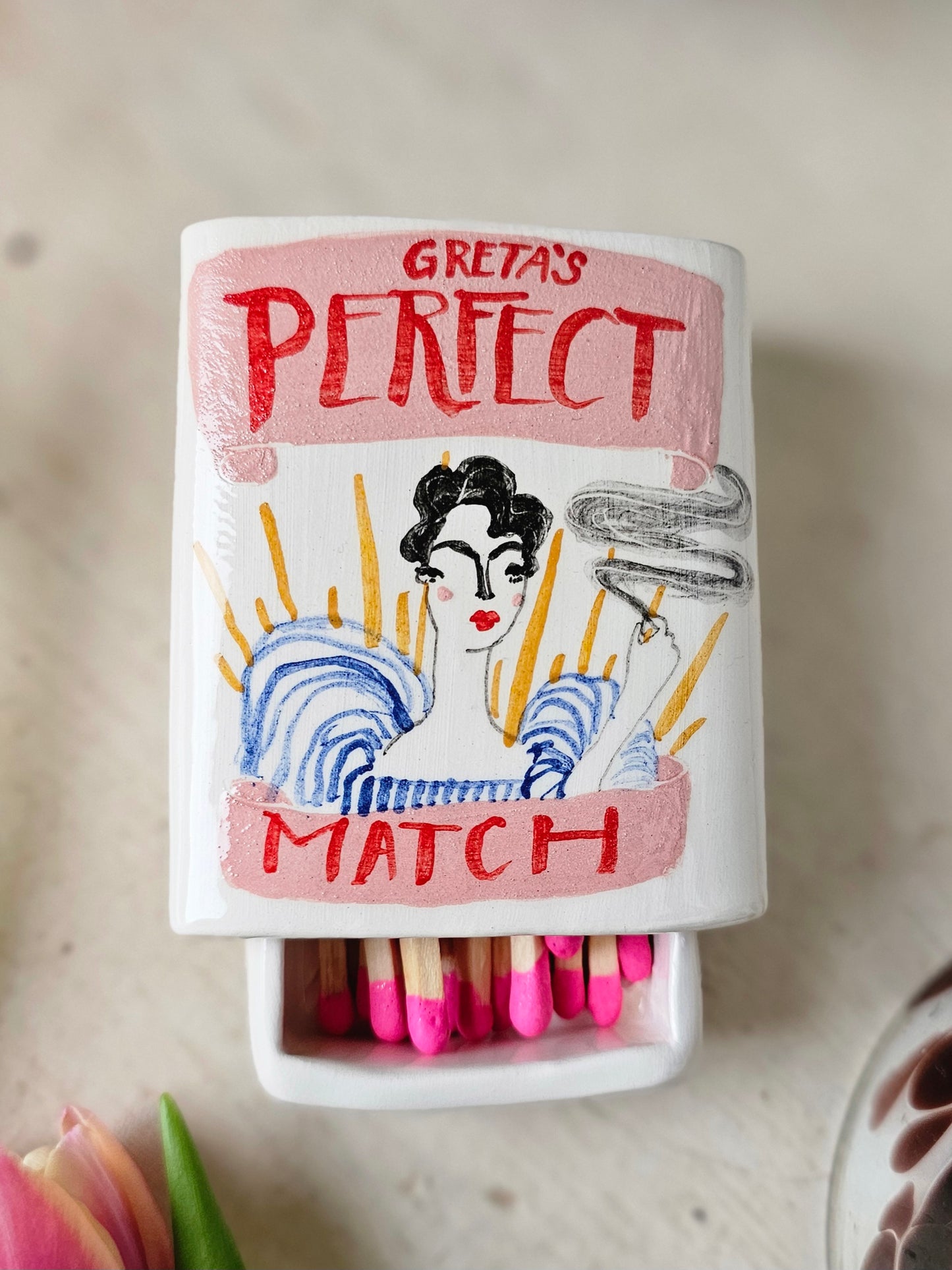Greta's perfect match ceramic large matchbox