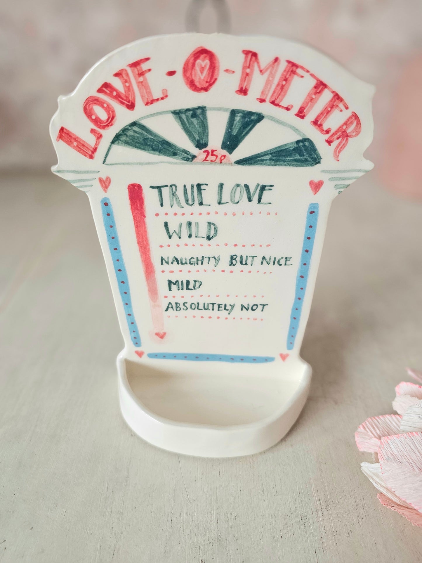 Love-O-Meter wall mount ceramic candle holder