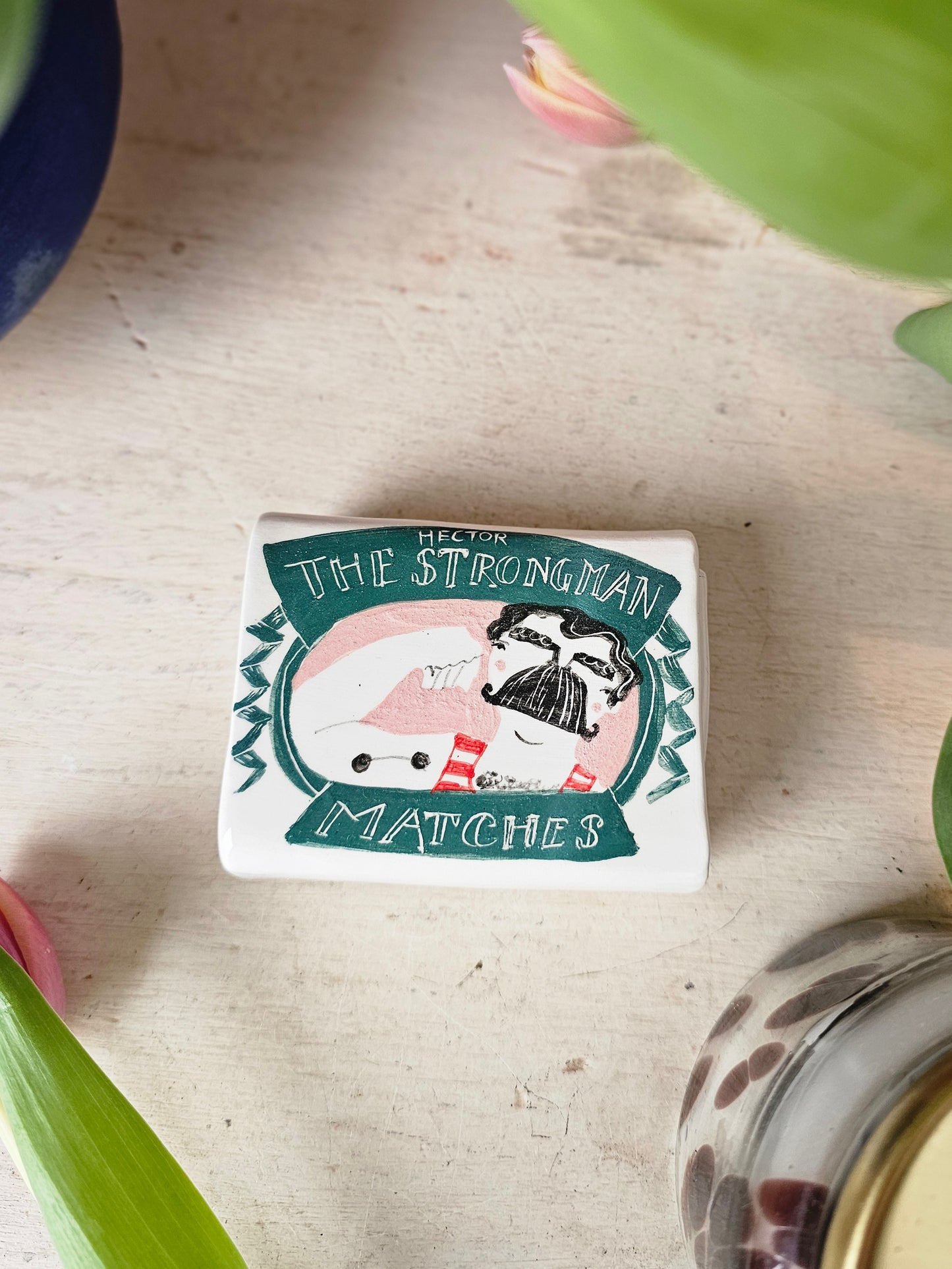 Made to order: Hector the strongman ceramic small matchbox