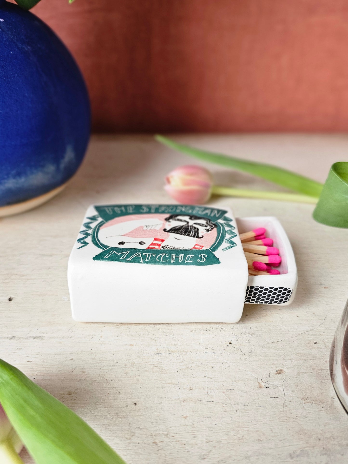 Made to order: Hector the strongman ceramic small matchbox