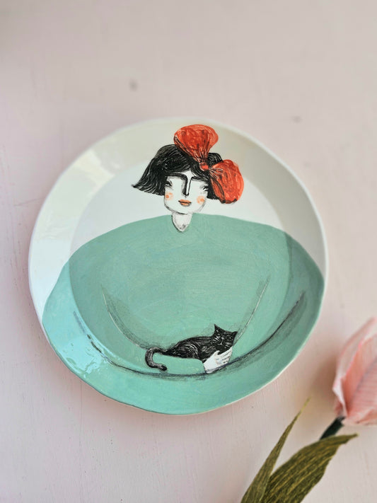 Pre order: winnie the handmade ceramic, decoative plate artists collection