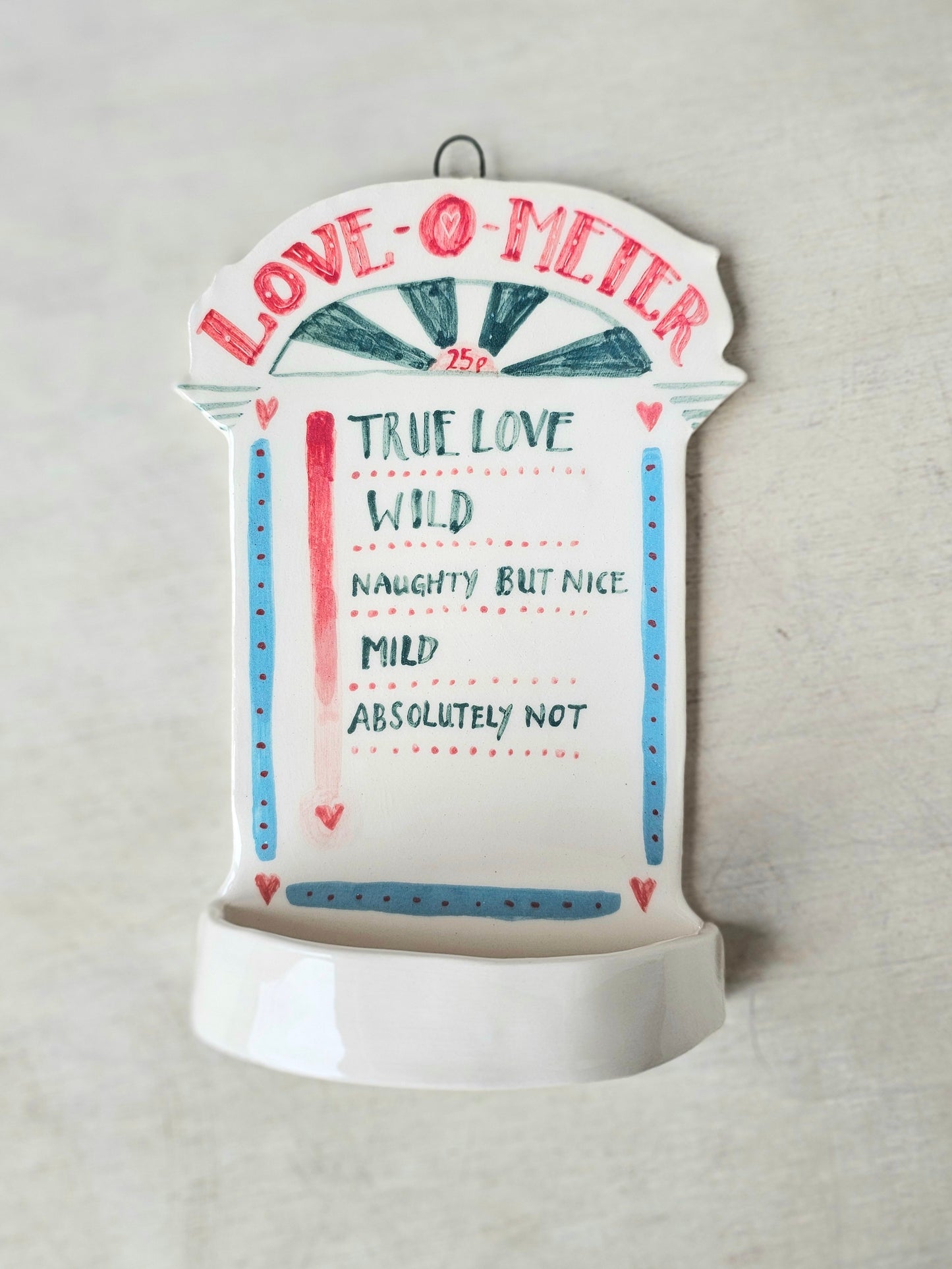 Love-O-Meter wall mount ceramic candle holder