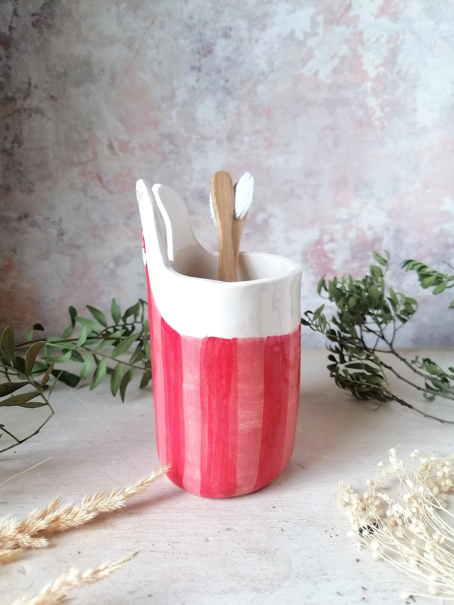 Sylvia the swimmer ceramic toothbrush holder