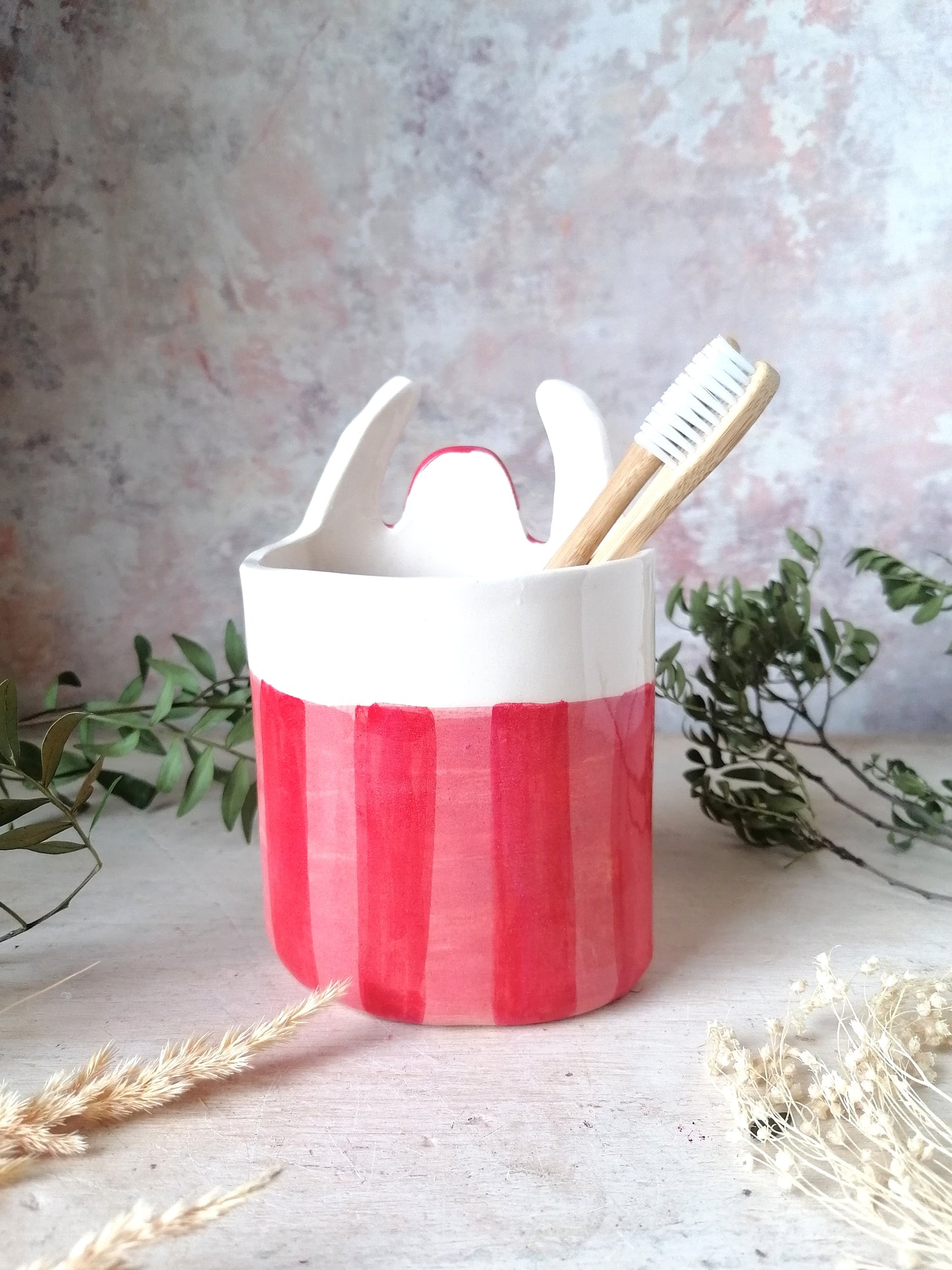 Sylvia the swimmer ceramic toothbrush holder