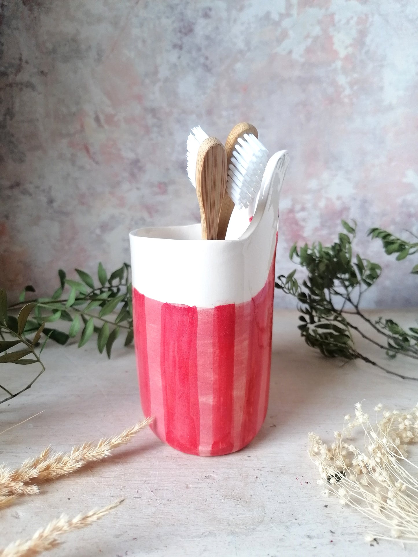 Sylvia the swimmer ceramic toothbrush holder